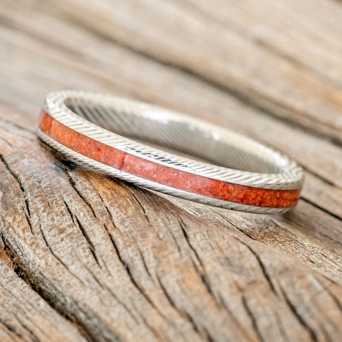 "ETERNA" - RUBY RED OPAL STACKING BAND-5