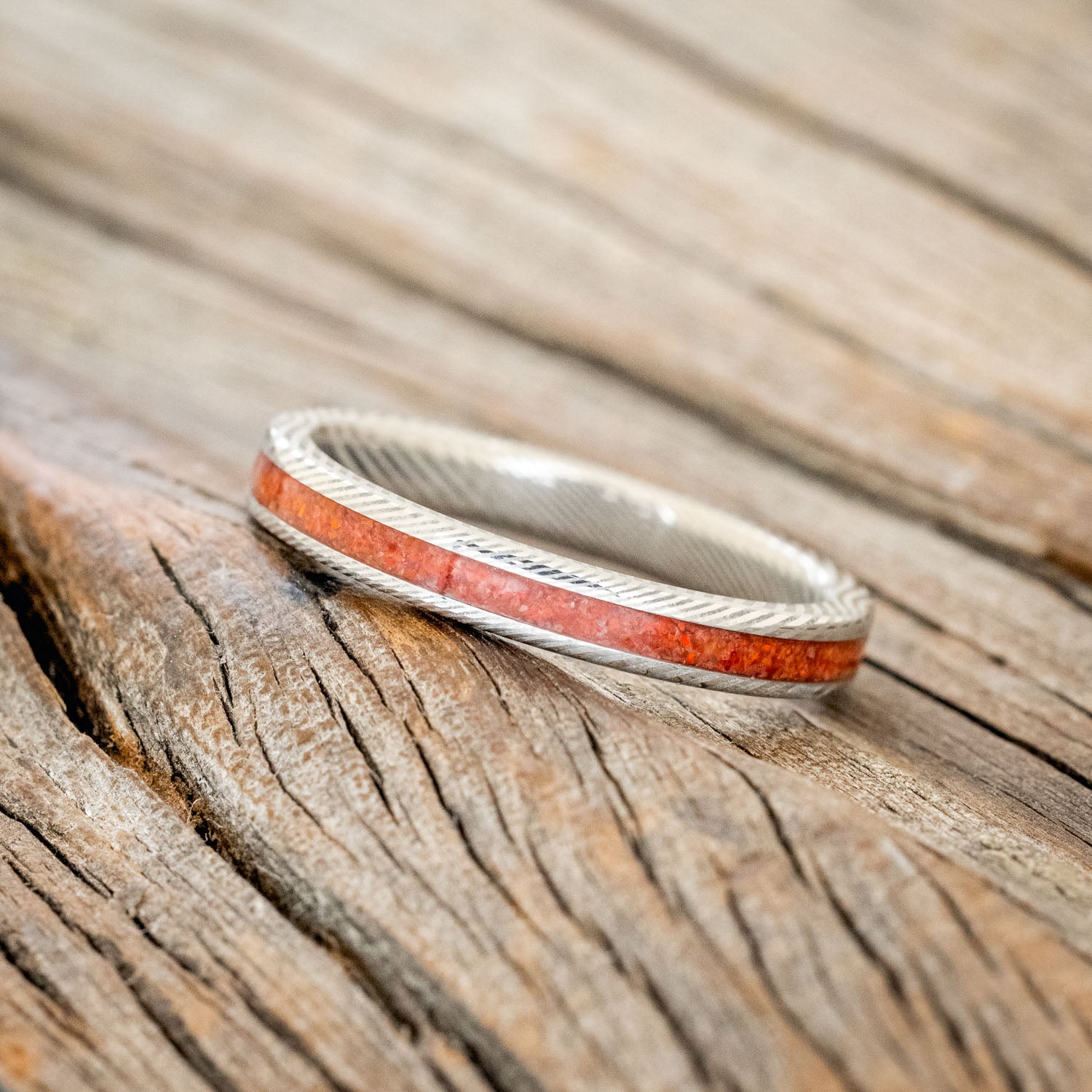 "ETERNA" - RUBY RED OPAL STACKING BAND-5