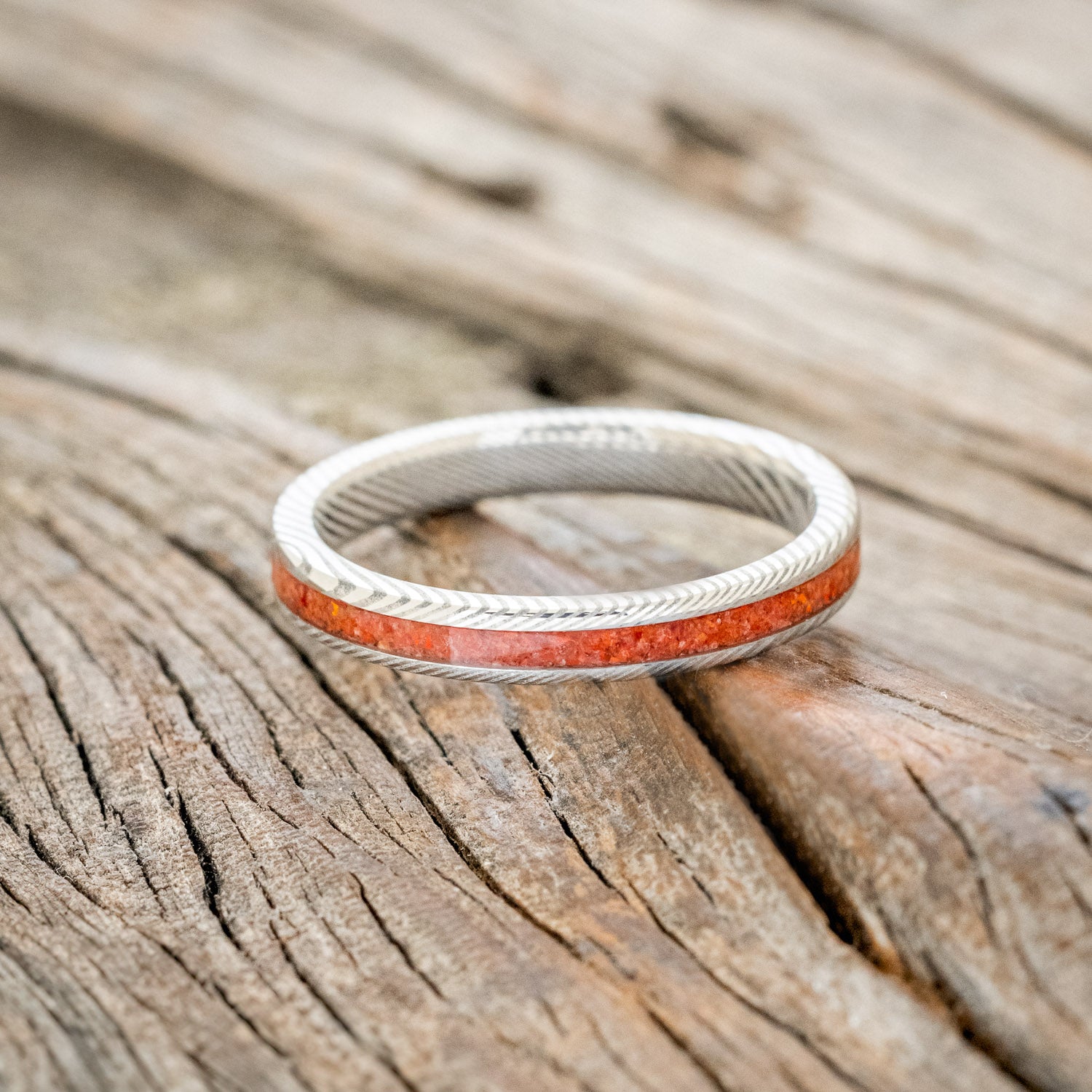 "ETERNA" - RUBY RED OPAL STACKING BAND-6