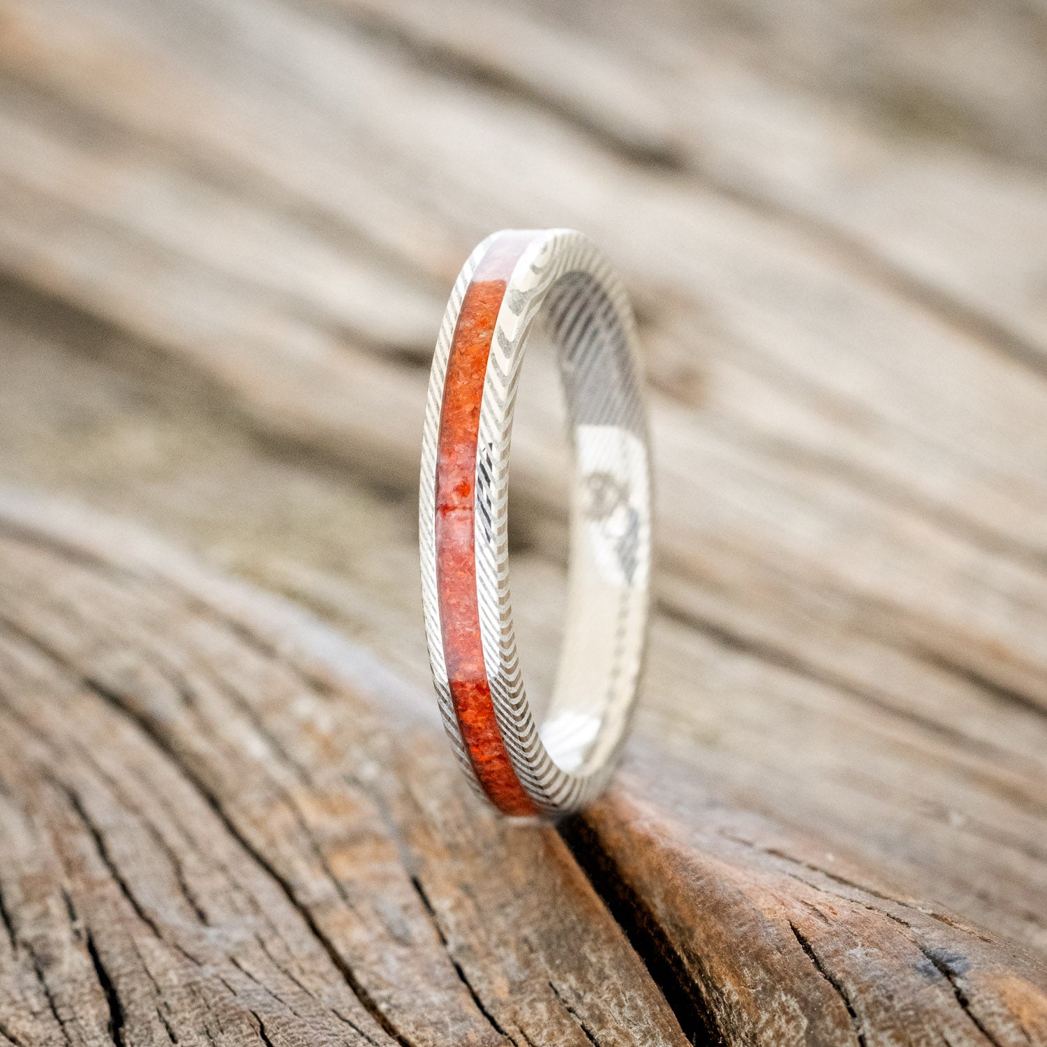 "ETERNA" - RUBY RED OPAL STACKING BAND-4