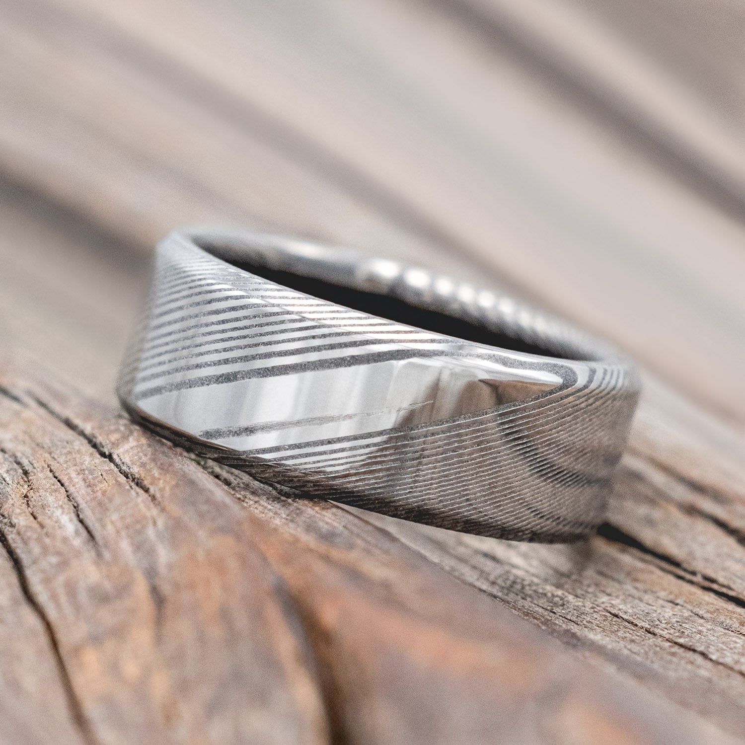 IRONWOOD LINED WEDDING BAND-Staghead Designs