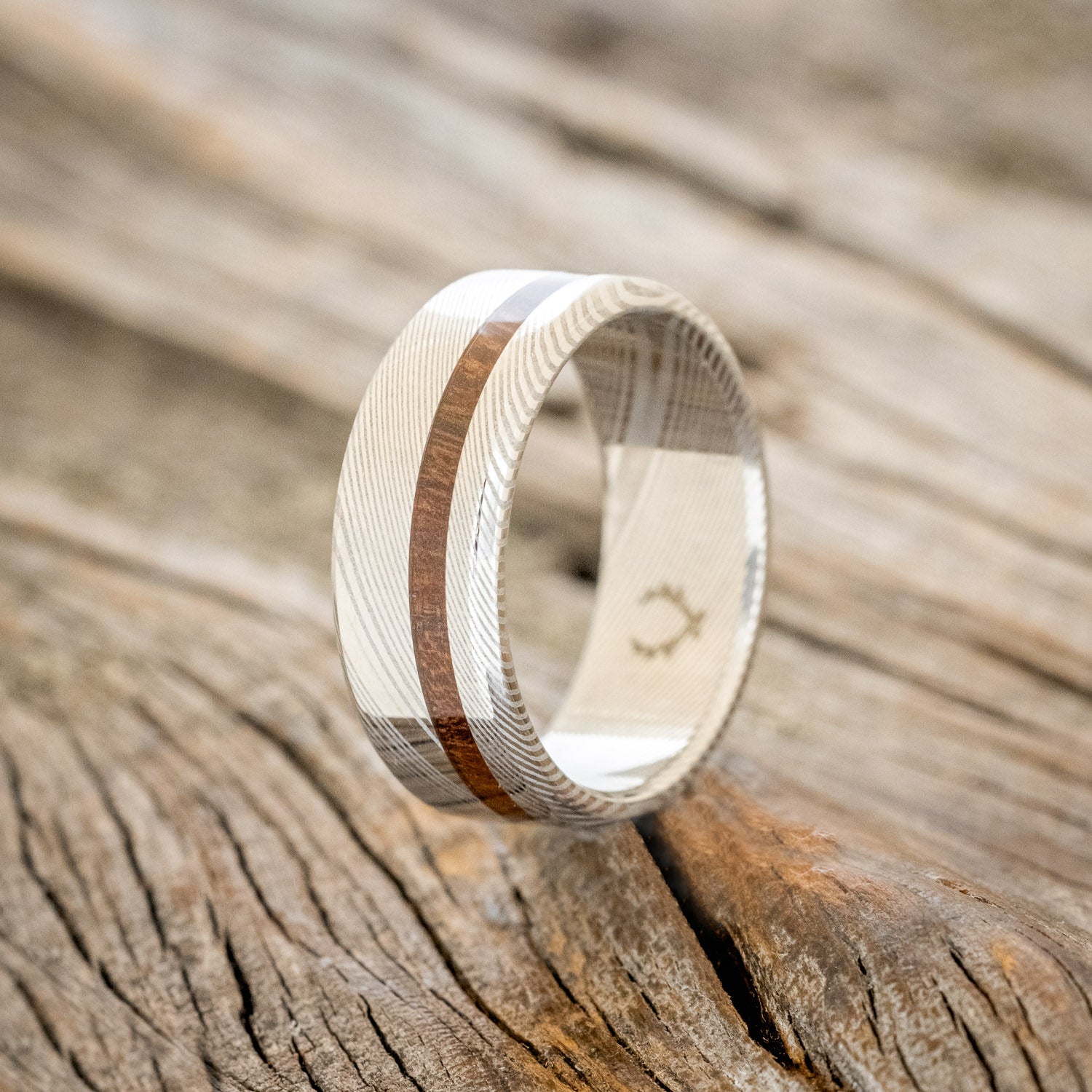 "VERTIGO" - MATCHING SET OF IRONWOOD WEDDING BANDS-9