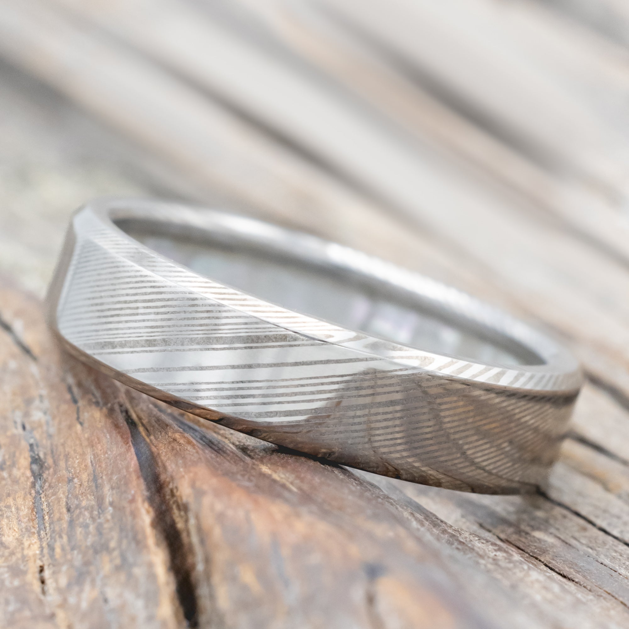 MOTHER OF PEARL LINED WEDDING RING-Staghead Designs