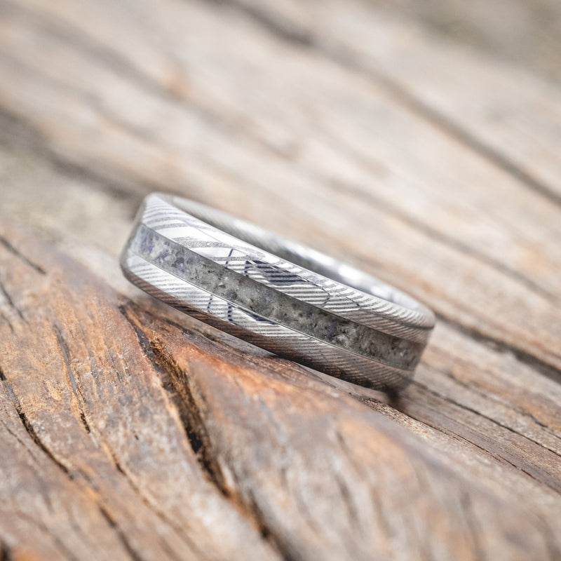 "NIRVANA" - CENTERED CRUSHED MOONSTONE WEDDING BAND-Staghead Designs