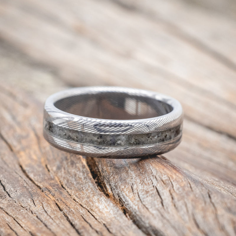 "NIRVANA" - CENTERED CRUSHED MOONSTONE WEDDING BAND-Staghead Designs