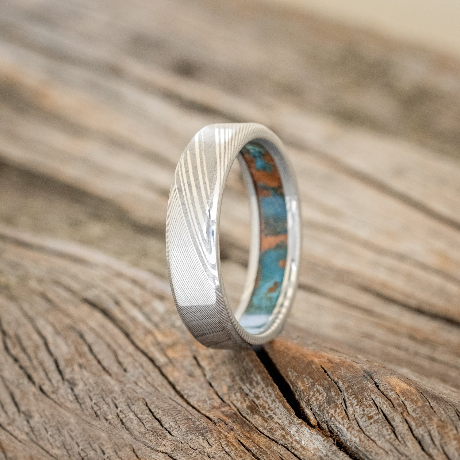 PATINA COPPER LINED WEDDING BAND-13