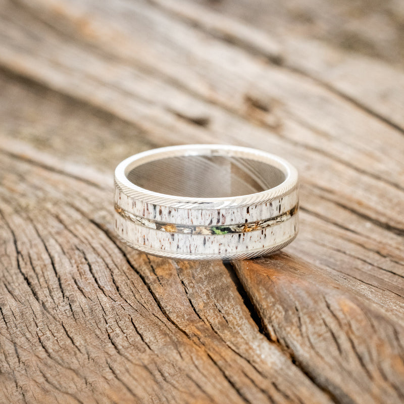 "RAINIER" - ELK ANTLER & CAMO WEDDING BAND - READY TO SHIP-6