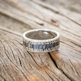 "RAINIER" - ELK ANTLER & GREY BIRCH WOOD WEDDING BAND-6