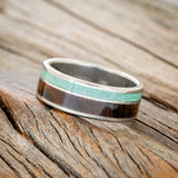 "RAPTOR" - MALACHITE & IRONWOOD WEDDING BAND - READY TO SHIP-5