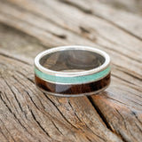 "RAPTOR" - MALACHITE & IRONWOOD WEDDING BAND - READY TO SHIP-6