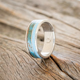 "RAPTOR" - PATINA COPPER & TURQUOISE WEDDING BAND - READY TO SHIP