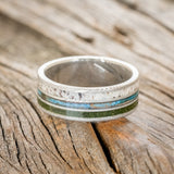 "RIO" - MOSS, PATINA COPPER & ANTLER WEDDING BAND-3