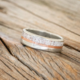 "TANNER" - ELK ANTLER & POWDERED COPPER WEDDING BAND - READY TO SHIP-2