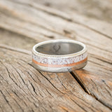 "TANNER" - ELK ANTLER & POWDERED COPPER WEDDING BAND - READY TO SHIP-3