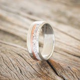 "TANNER" - ELK ANTLER & POWDERED COPPER WEDDING BAND - READY TO SHIP-1