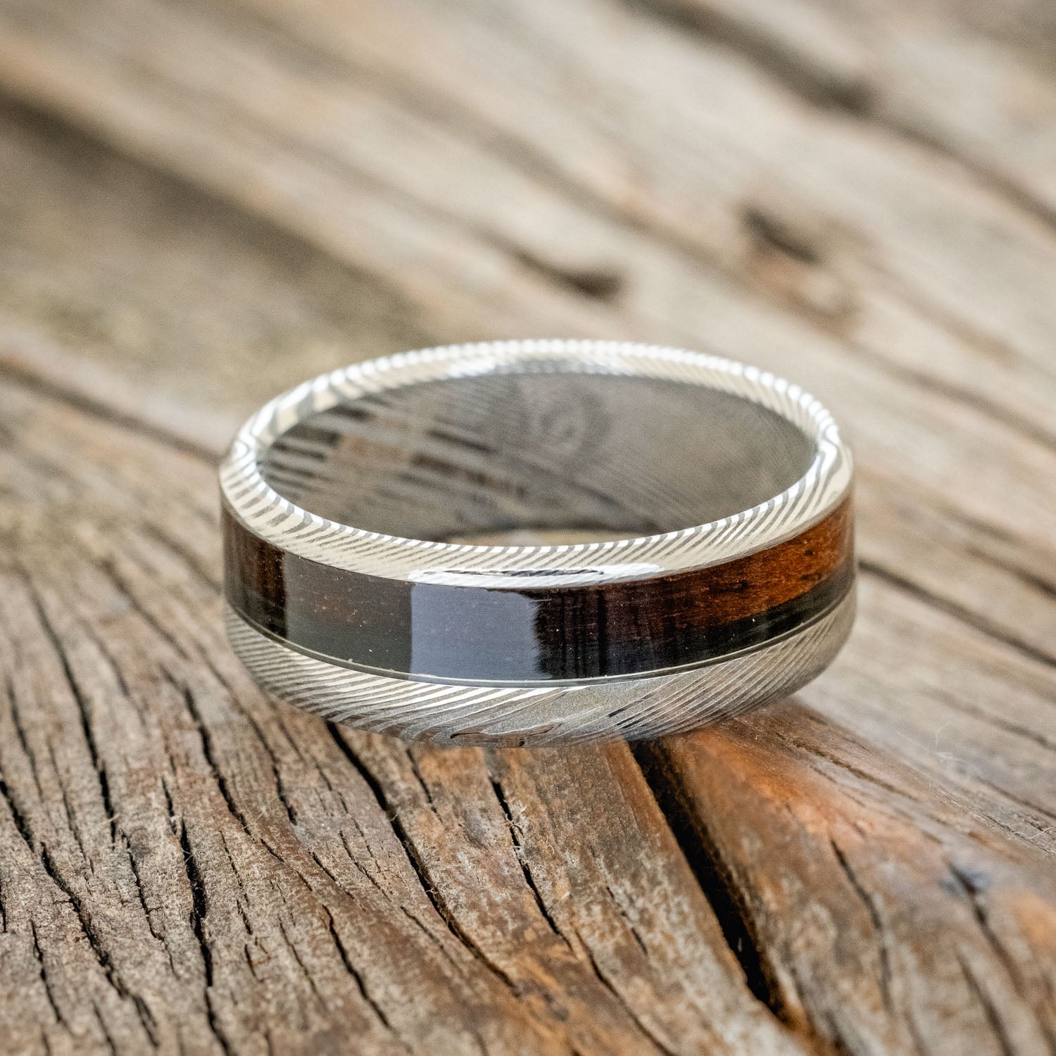 "TANNER" - KOA WOOD & CARBON FIBER WEDDING BAND-9