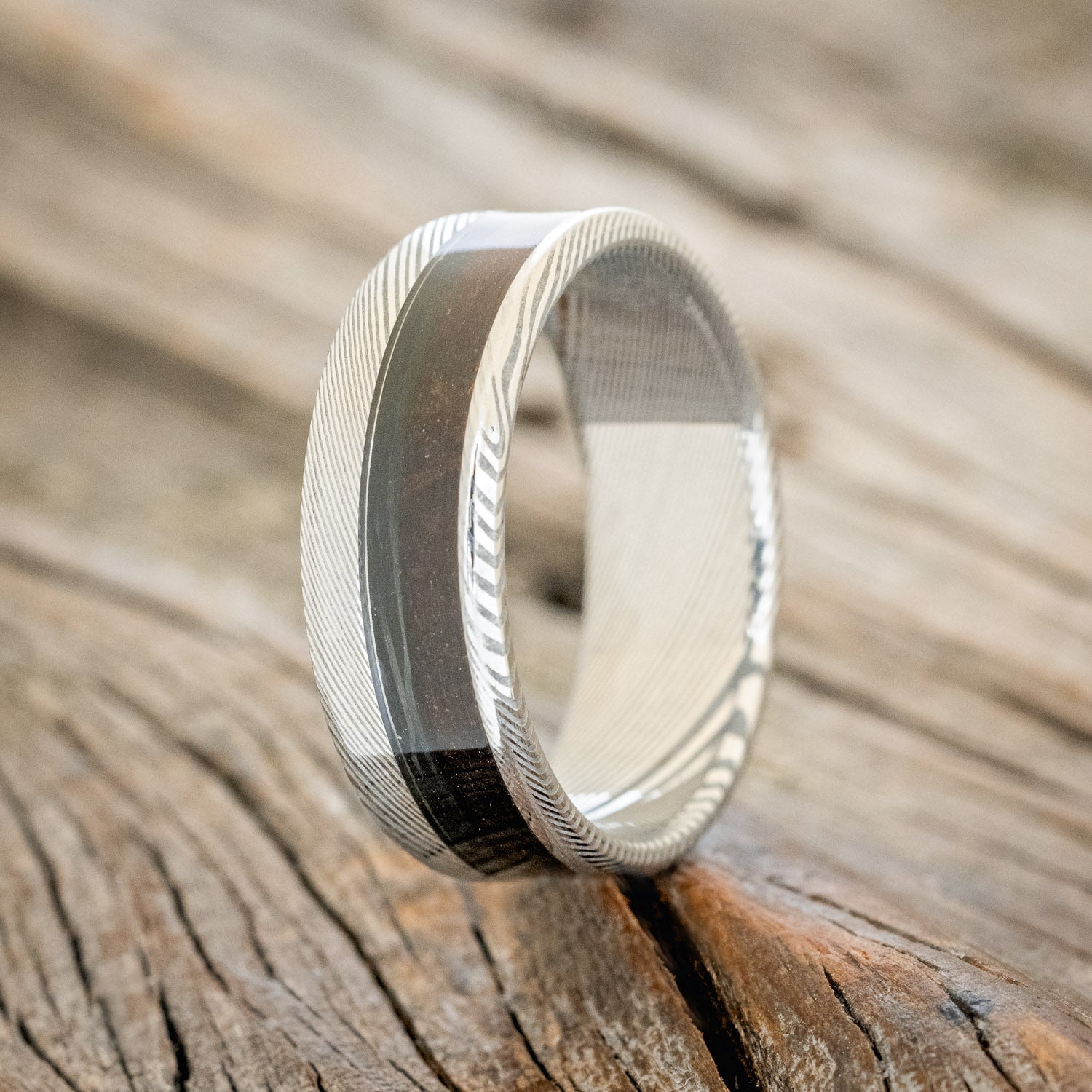 "TANNER" - KOA WOOD & CARBON FIBER WEDDING BAND-7