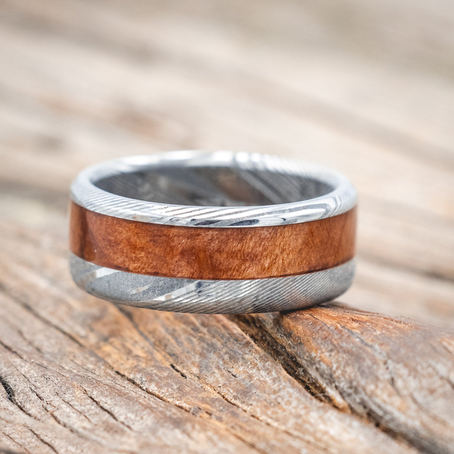 "TANNER" - REDWOOD WEDDING BAND-Staghead Designs