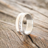 "TANNER" - TWO INLAY WEDDING BAND-Staghead Designs