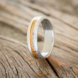 "TANNER" - WHISKEY BARREL OAK & ANTLER WEDDING RING-1