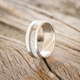 "TANNER" - TWO INLAY WEDDING BAND-Staghead Designs