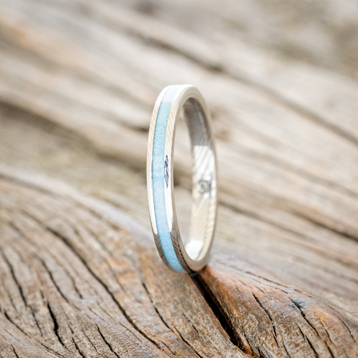 "VERTIGO" - MATCHING SET OF TURQUOISE WEDDING BANDS-28