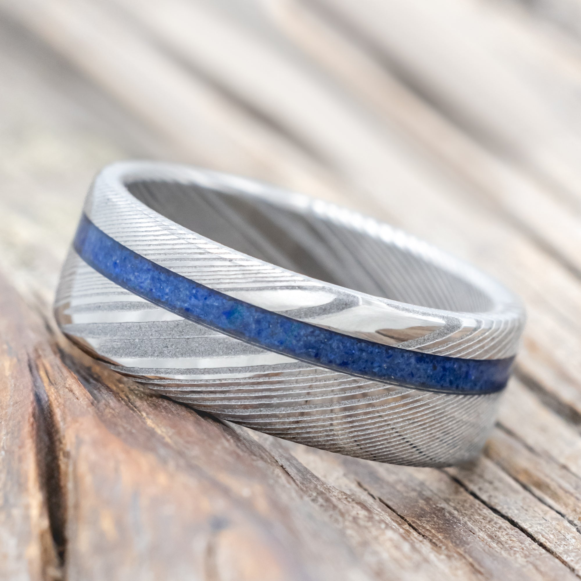 "VERTIGO" - LAPIS LAZULI WEDDING BAND-Staghead Designs