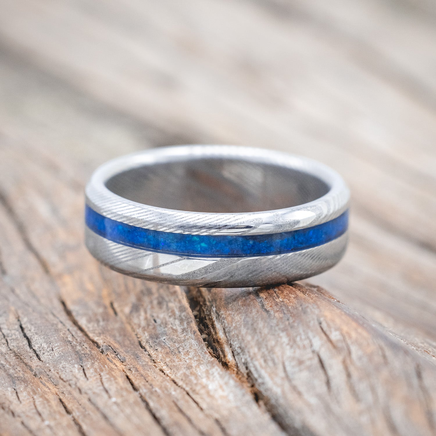 "VERTIGO" - BLUE OPAL WEDDING BAND-Staghead Designs
