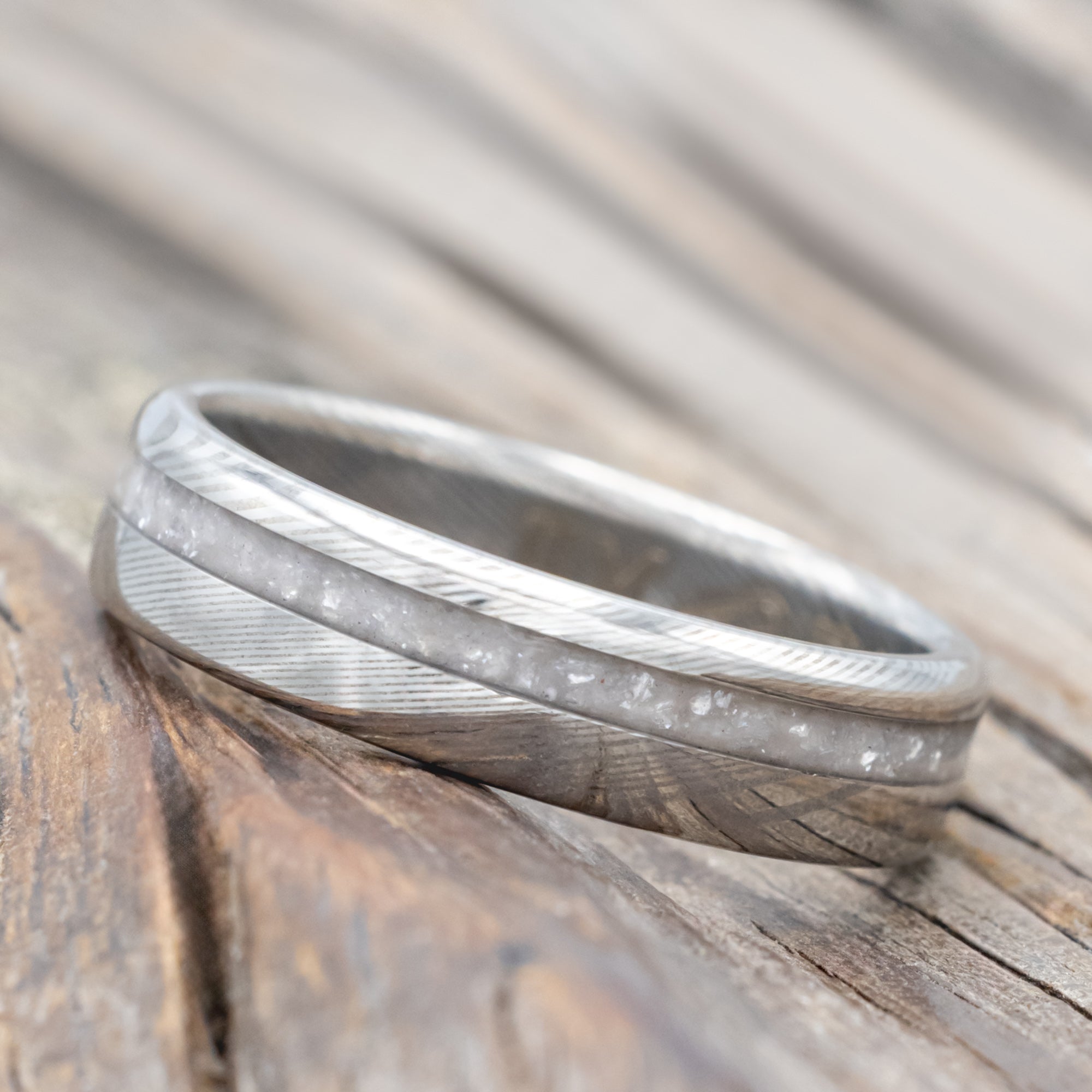 "Vertigo" - Diamond Dust Wedding Ring With Custom Finish-Staghead Designs