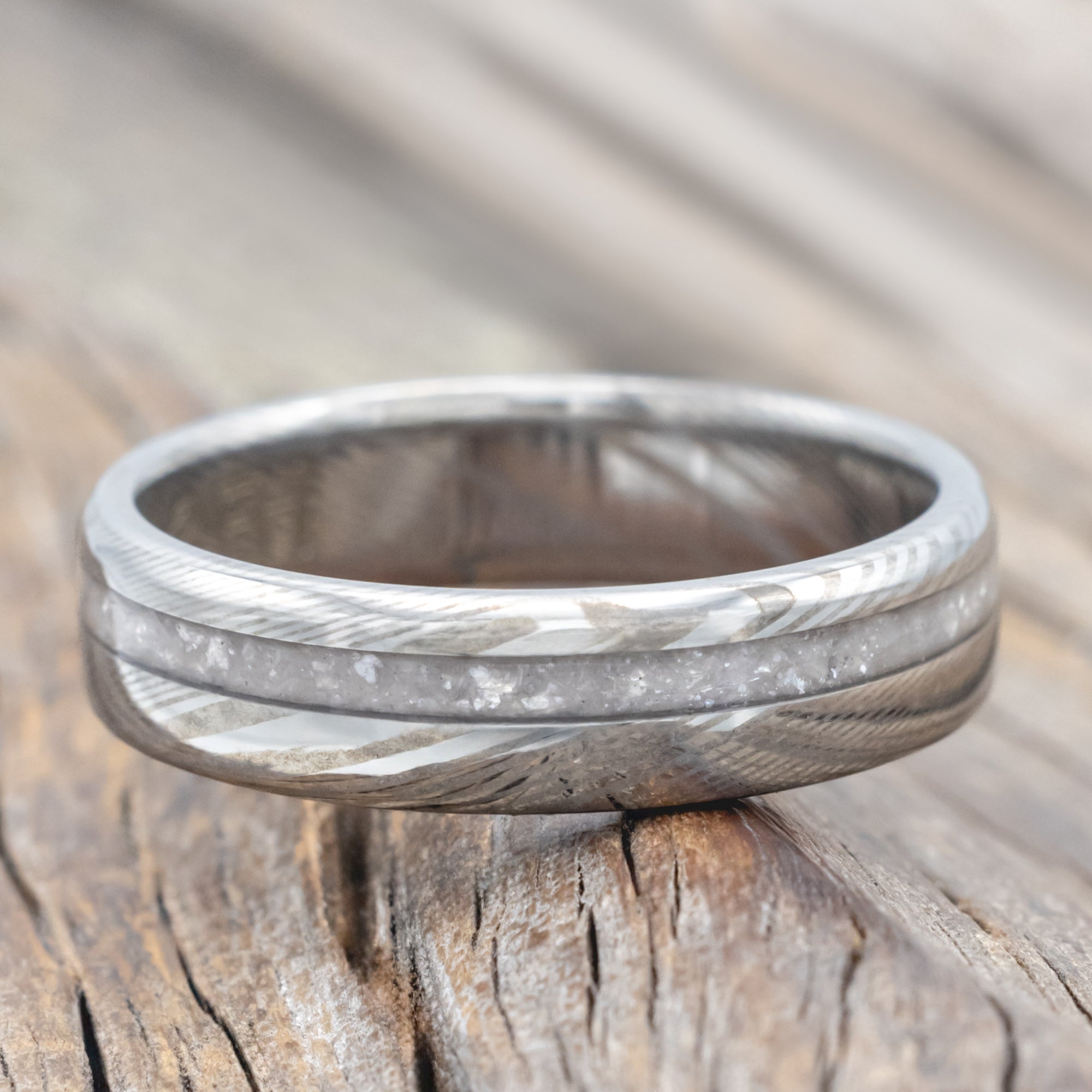 "Vertigo" - Diamond Dust Wedding Ring With Custom Finish-Staghead Designs