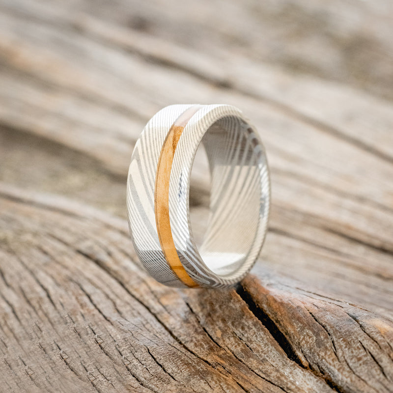 "VERTIGO" - BETHLEHEM OLIVE WOOD WEDDING BAND - READY TO SHIP-10