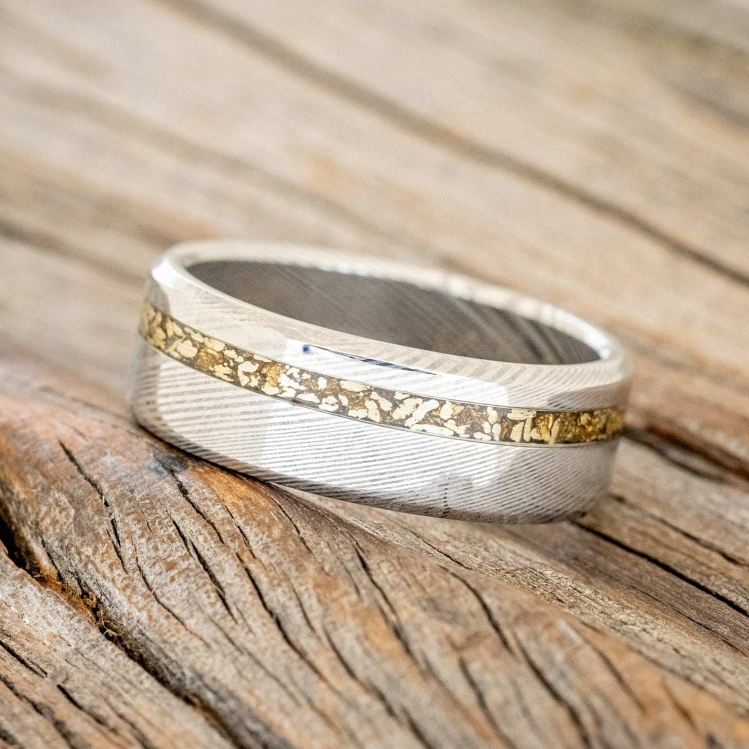 "VERTIGO" - GOLD NUGGET WEDDING RING-5