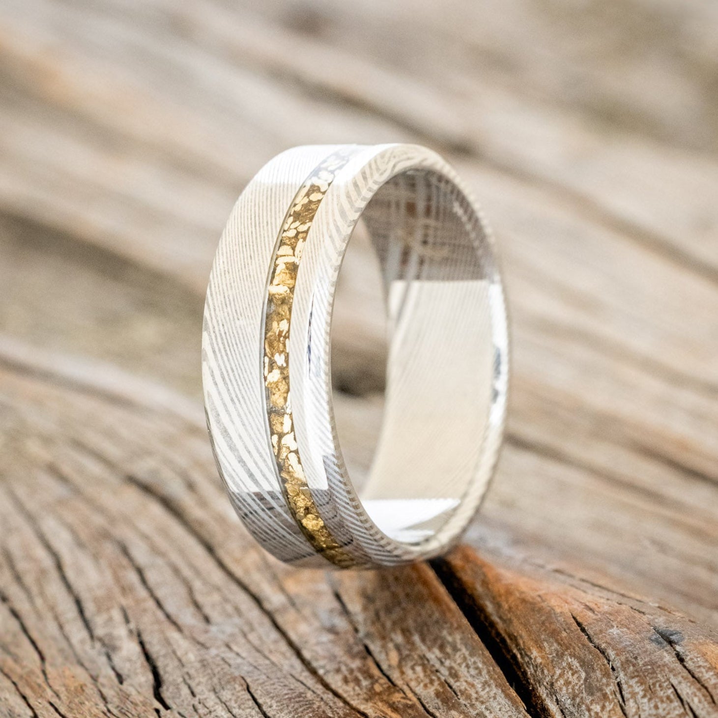 "VERTIGO" - GOLD NUGGET WEDDING RING-4