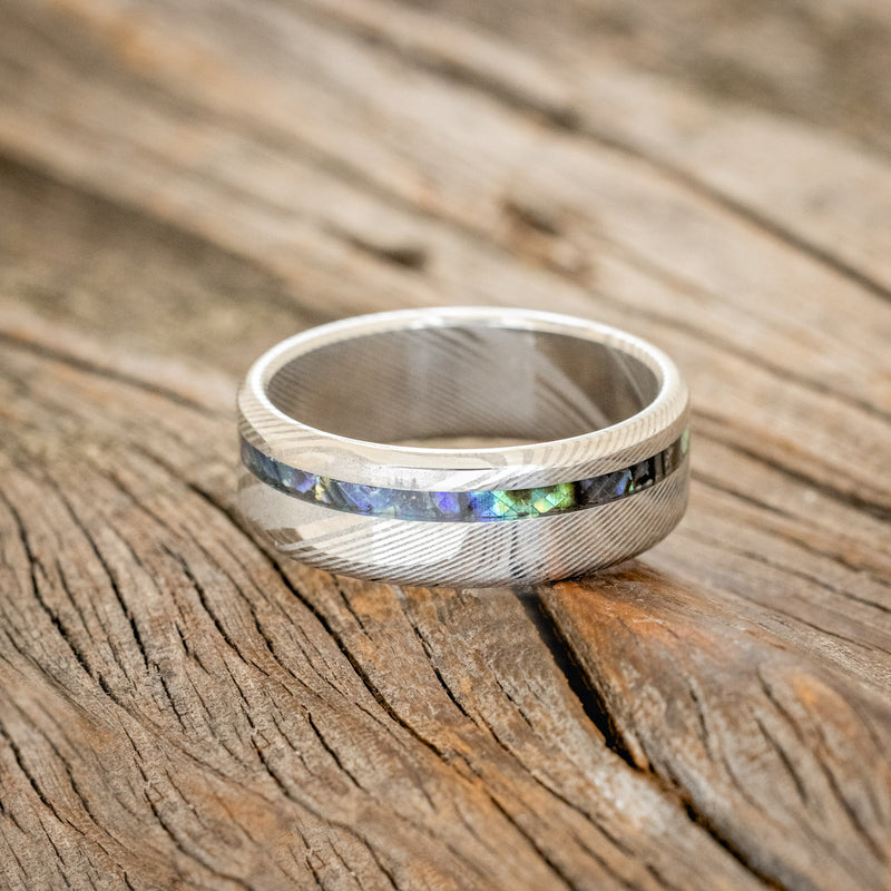 "VERTIGO" - PAUA SHELL WEDDING BAND-9