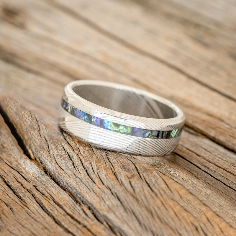 "VERTIGO" - PAUA SHELL WEDDING BAND-8