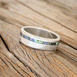 "VERTIGO" - PAUA SHELL WEDDING BAND - READY TO SHIP-8