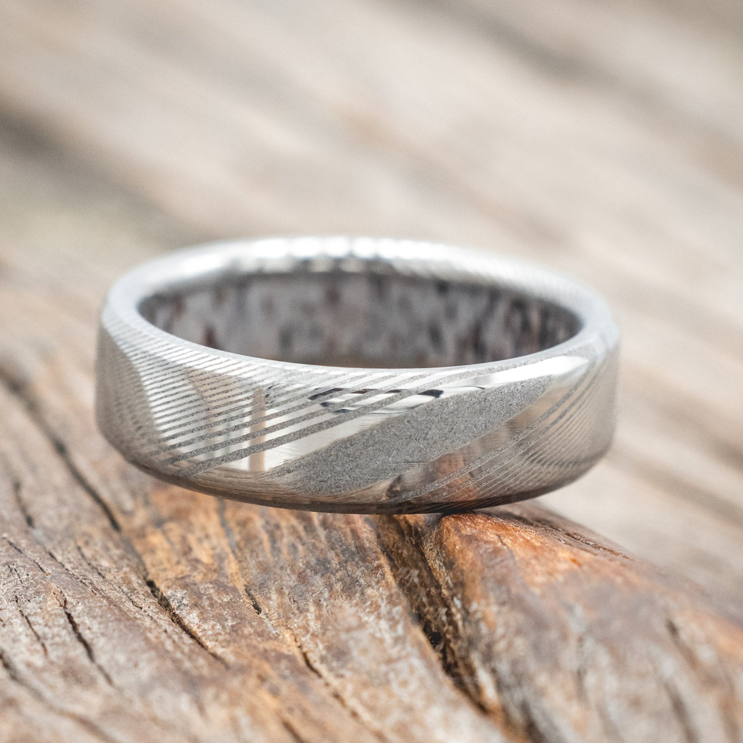 ANTLER LINED WEDDING BAND-Staghead Designs