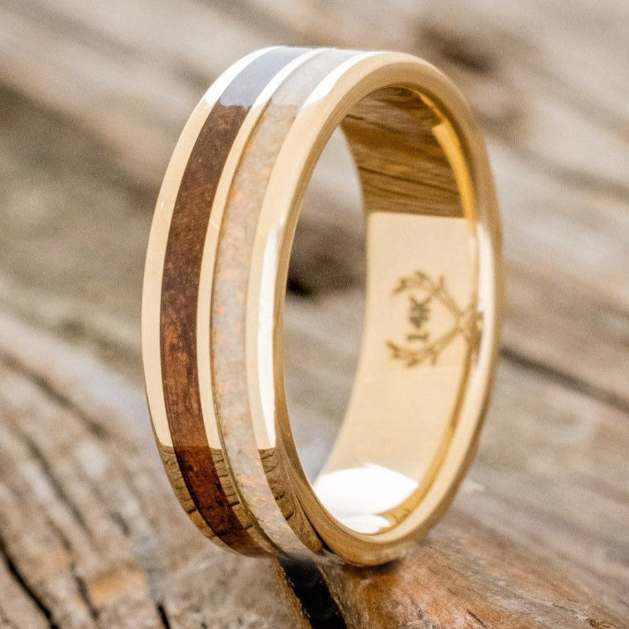 "DYAD" - KOA WOOD & FIRE AND ICE OPAL WEDDING BAND-1