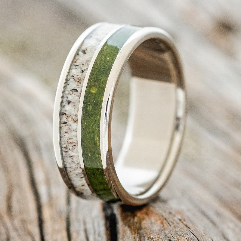 "DYAD" - MOSS & ANTLER WEDDING BAND-1