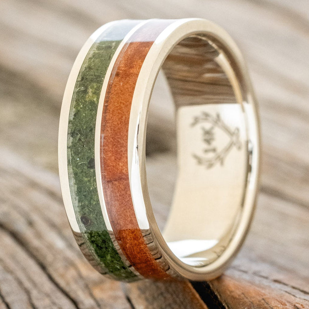 "DYAD" - MOSS & REDWOOD WEDDING BAND-1