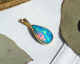 BEZEL SET ETHIOPIAN OPAL PENDANT IN 14K YELLOW GOLD-3