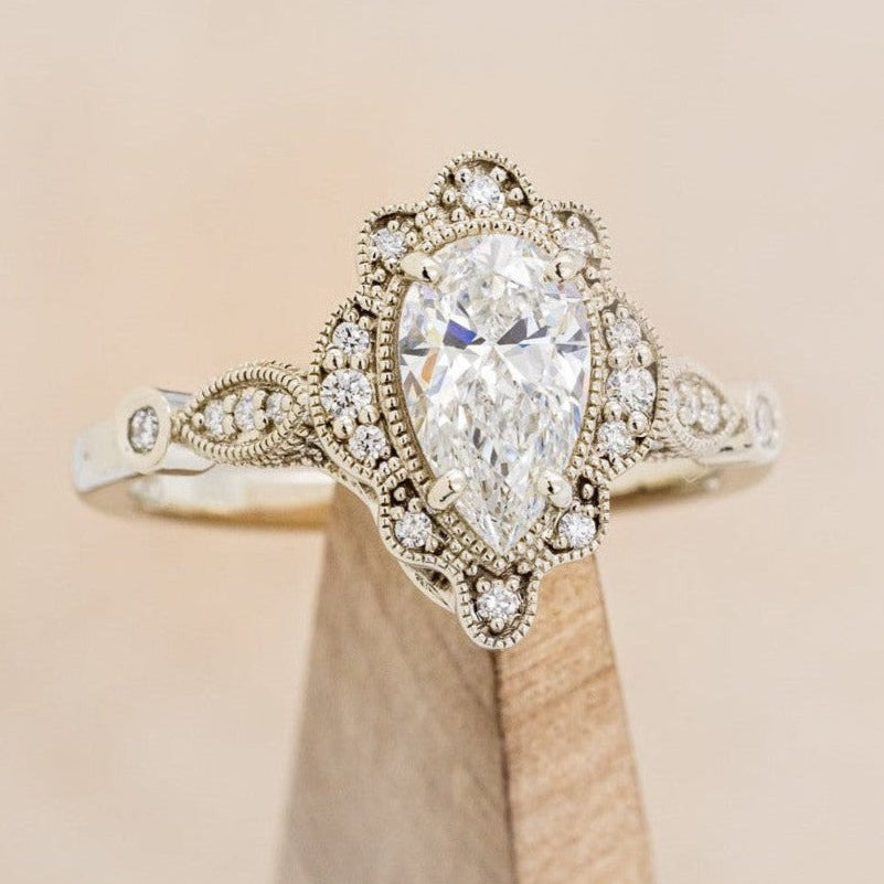 "EILEEN" - PEAR CUT LAB-GROWN DIAMOND ENGAGEMENT RING WITH DIAMOND ACCENTS-1
