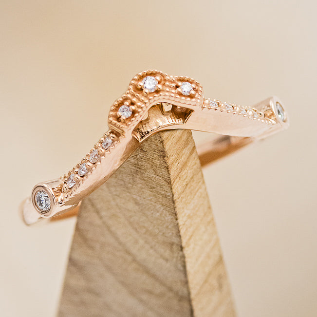 "EILEEN" TRACER - 14K GOLD DIAMOND WEDDING BAND-1