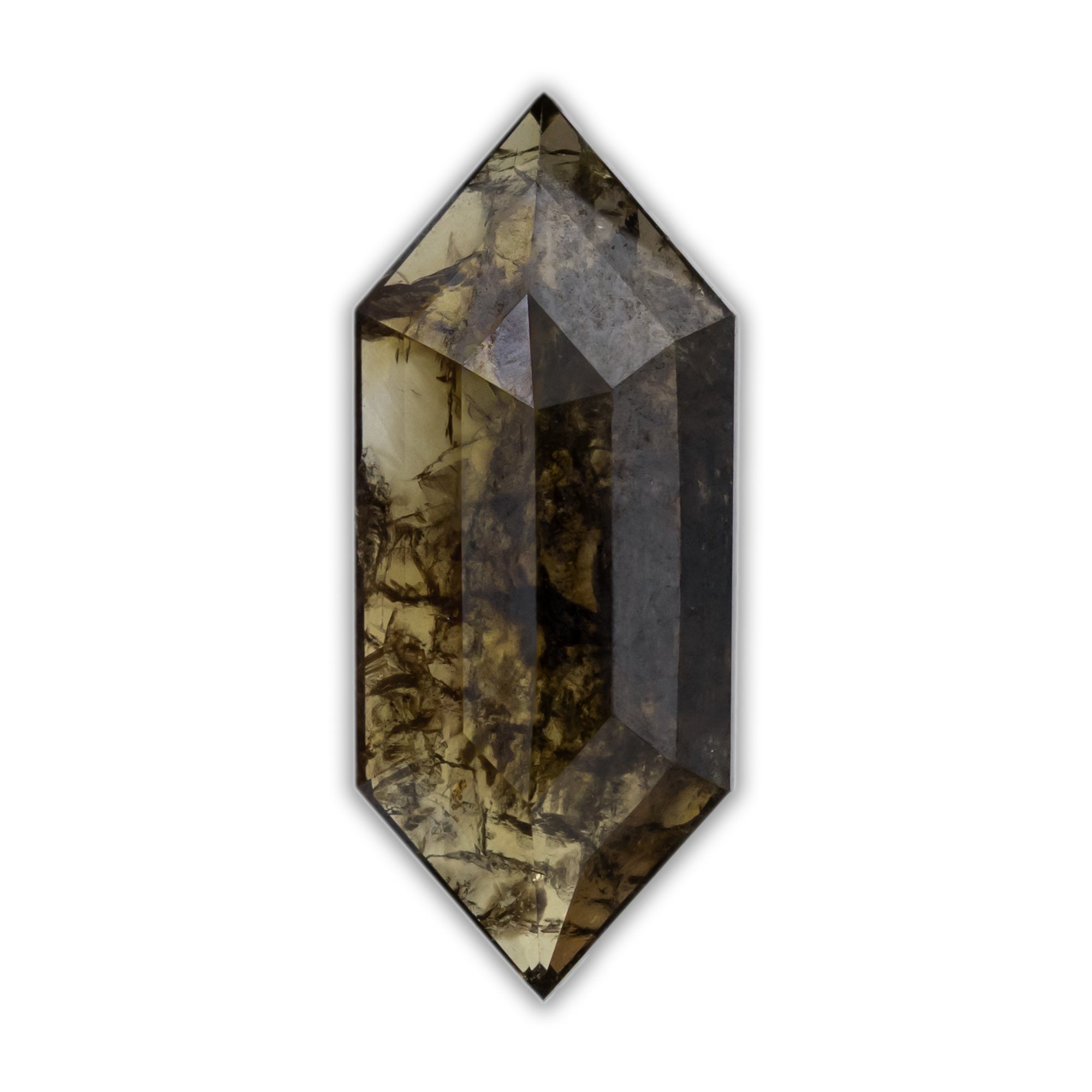 Brown salt & pepper diamond on a white background