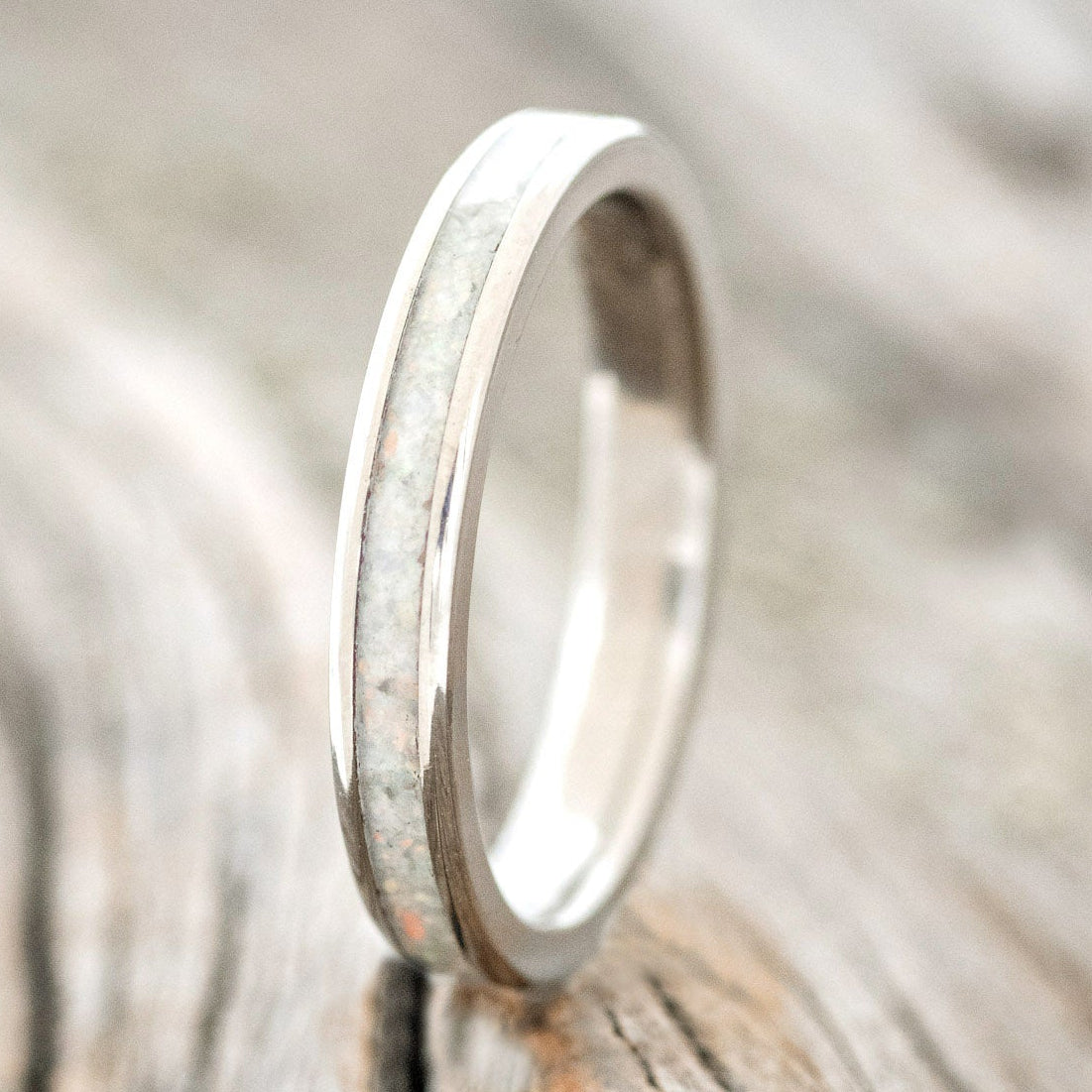 "ETERNA" - FIRE & ICE OPAL STACKING BAND-1