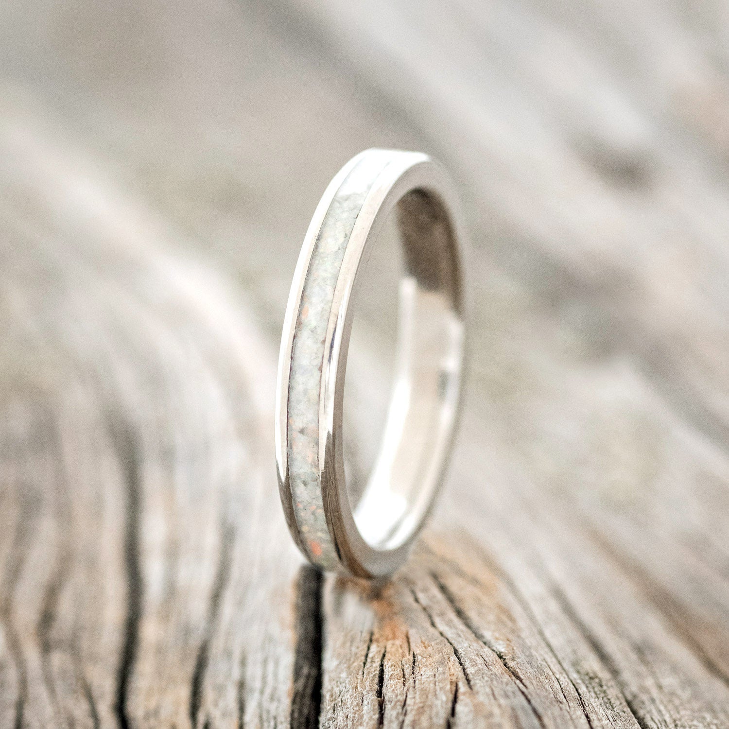 "ETERNA" - FIRE & ICE OPAL STACKING BAND-1