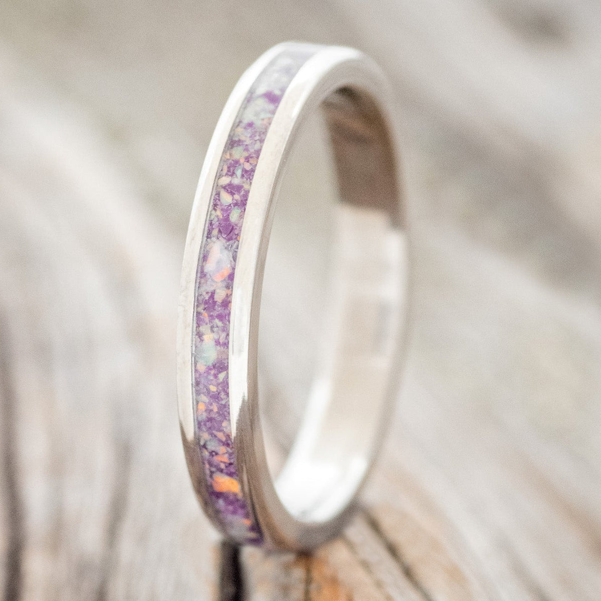 "ETERNA" - SUGILITE WITH FIRE & ICE OPAL STACKING BAND-1