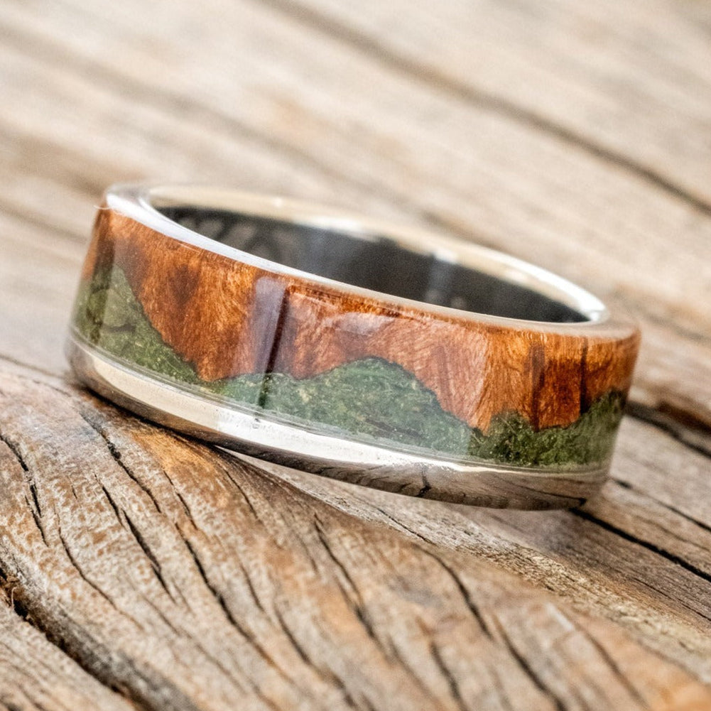 "EZRA" - REDWOOD & MOSS WEDDING RING-1
