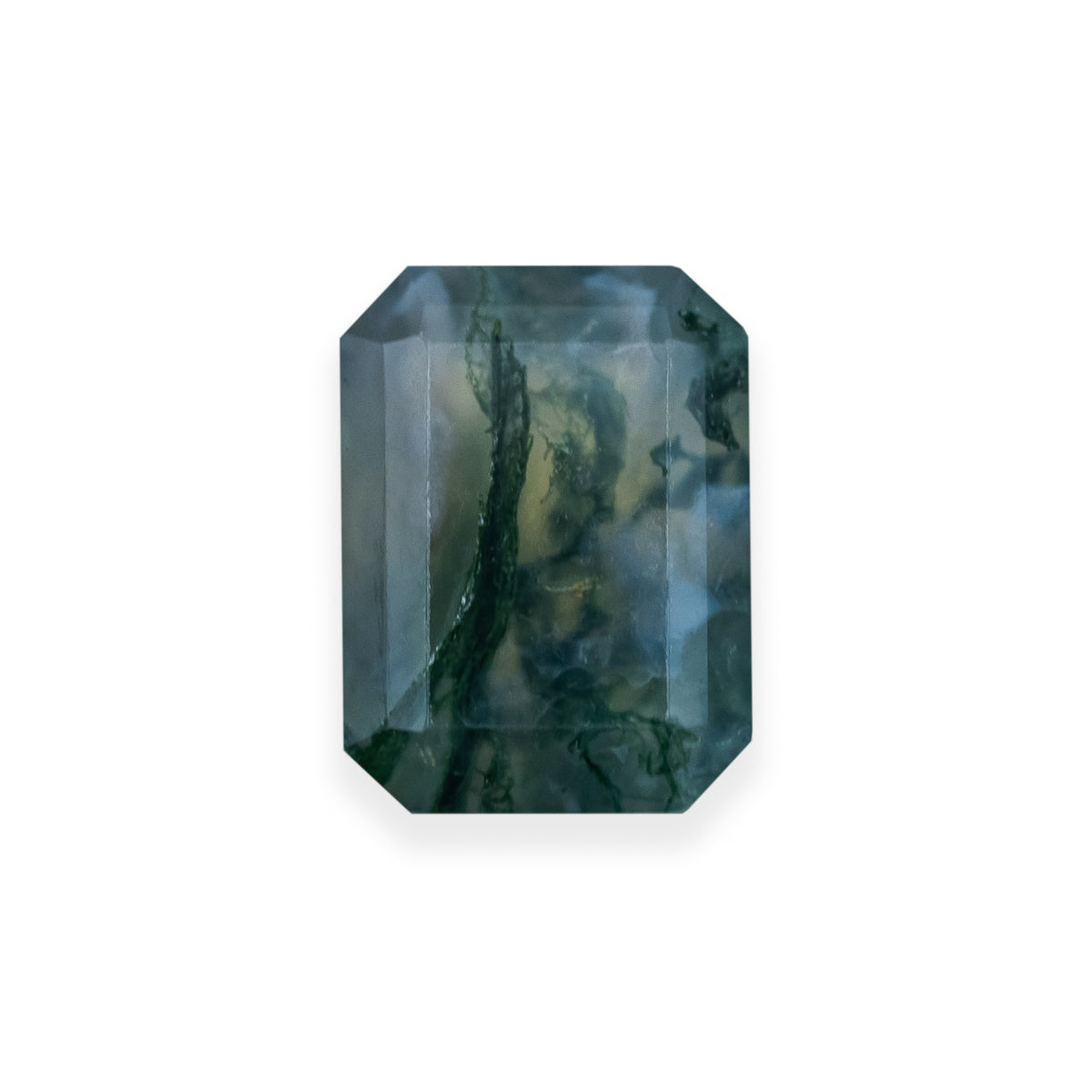 Emerald Cut Moss Agate-Staghead Designs