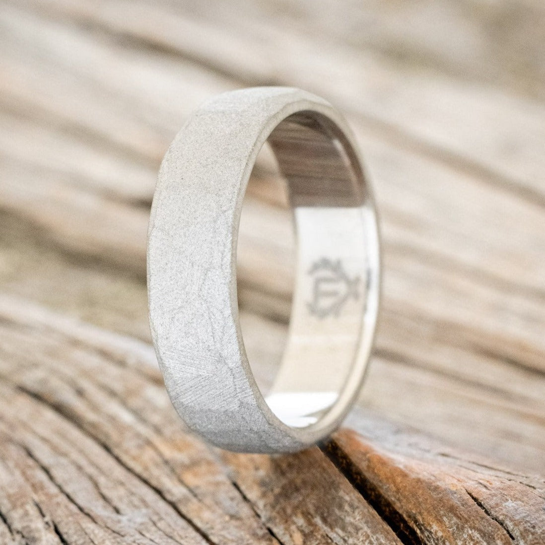 FACETED WEDDING RING WITH SANDBLASTED FINISH-1
